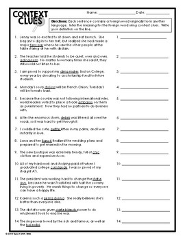 context clues practice worksheets by erika forth tpt