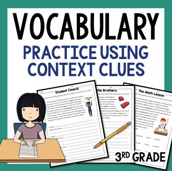 Preview of Context Clue Chart and Worksheets Vocabulary 3rd Grade Reading Comprehension