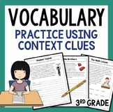 Context Clue Chart and Worksheets Vocabulary Activities 3r