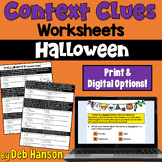 Context Clues Worksheet for Halloween with Print and Digit