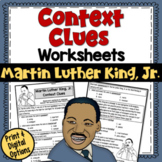 Context Clues Worksheets for Martin Luther King Jr. in Pri
