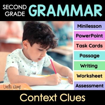 Preview of Context Clues Activities, Worksheets, Passage & PowerPoint | 2nd Grade Grammar