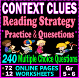 Context Clues Worksheets. Reading Strategies Practice. Gr 