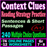Context Clues Worksheets. Reading Strategies Practice. Gr 