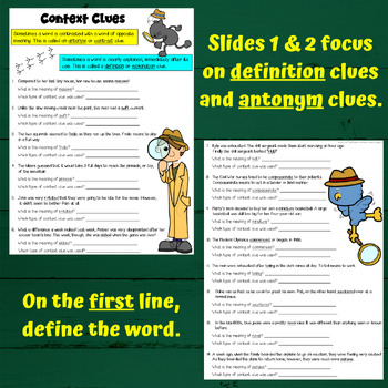 context clues worksheets using google slides by deb hanson tpt