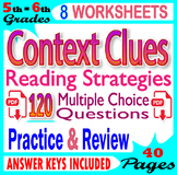 Context Clues Worksheets and Practice. 5th-6th Grade Vocab