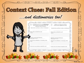 Preview of Context Clues and Dictionaries (Fall Edition)