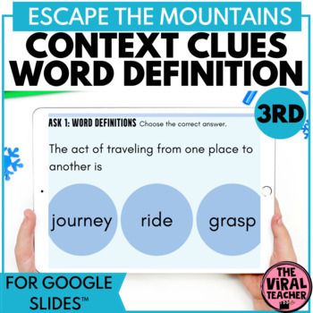 Preview of Context Clues and Homophones 3rd Grade Winter Escape Room Activity Google Forms™