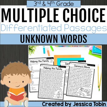 Preview of Context Clues and Unknown Words Multiple Choice - 3rd 4th Grade - RL.3.4 RL.4.4