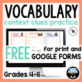 Context Clues Passages for Vocabulary FREE 4th-6th Grade P