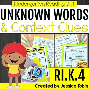 Preview of Context Clues Activities, Worksheets, Anchor Charts for Kindergarten RI.K.4
