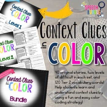 Preview of Context Clues in COLOR Worksheet Bundle