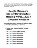 Context Clues in Google: Multiple Meaning Words, Level 1 W