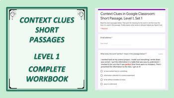 Preview of Context Clues in Google: Short Passages, Level 1, Complete Workbook Sets 1-10