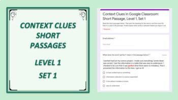 Preview of Context Clues in Google: Short Passages, Level 1, Set 1