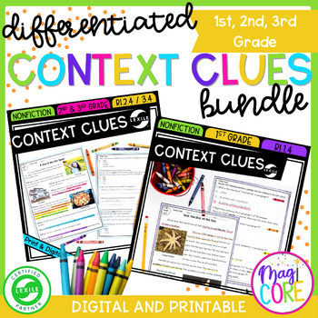 Preview of Context Clues in Nonfiction Passages Differentiated Bundle 1st, 2nd 3rd Grade