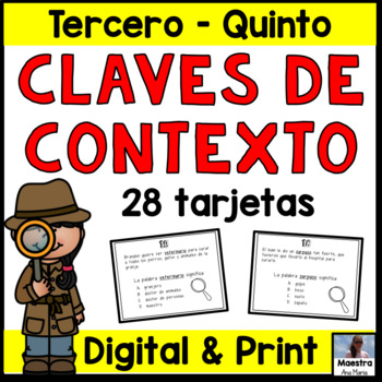 Preview of Context Clues in Spanish - Claves de contexto - Reading in Spanish Digital Print