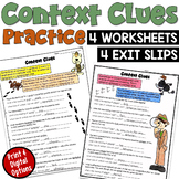 Context Clues Worksheets and Exit Tickets in Print and Digital with TpT Easel
