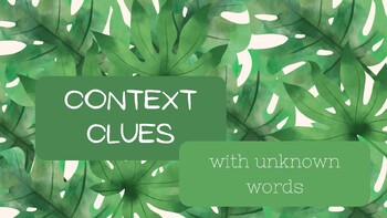 Preview of Context clues-how to use clues to understand unknown words