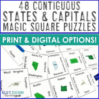 Preview of 50 States and Capitals Worksheet Alternatives or Activities | Digital OR Print