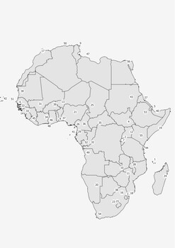 Preview of Continent Africa blank map Capitals of Africa Countries mute map Test