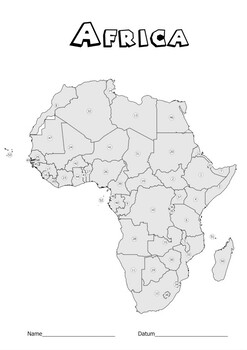 Preview of Continent Africa blank map Countries of Africa mute map Test