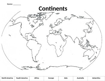 Continent Cut and Paste Worksheet by Mr Superman School Store | TpT