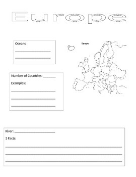 Preview of Continent Information Gathering Form-Europe