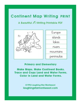 Preview of Continent Map Writing ~ Print