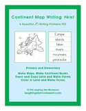 Continent Map Writing ~ Print