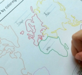 Continent Map (differentiated, Montessori, label and color) - Spanish & English