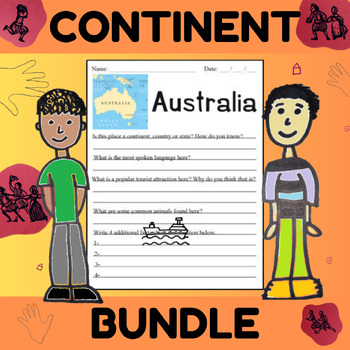 Preview of Continent Online Research Writing Worksheet Test Homework Geography Bundle