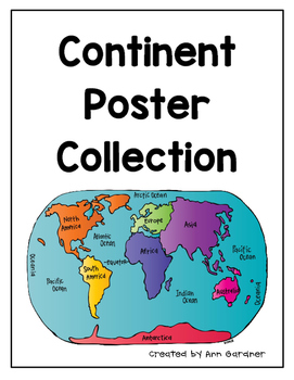 Teacher Made Educational Resource Bulletin Board Anchor Chart Posters Continents 