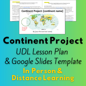 Preview of Continent Project: Geography Lesson Plan & Slides Template | Virtual/In Person