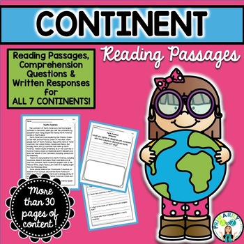 Continent Reading Passages {PLUS Comprehension Questions!}