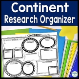 Continent Research Organizer | Continent Graphic Organizer