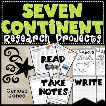 Preview of Continent Research Project - Passages to Read, Take Notes, & Write