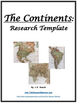 Preview of Continent Research Template