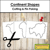 Continent Shapes - Pin Poke & Cutting - Scissor Practice