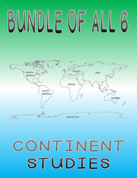 Preview of Continent Study Bundle - 223 Countries - Worksheets, maps and flags of the world