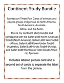 Continent Study - Montessori 3-Part Cards