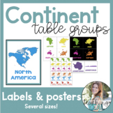 Continent Table Groups Labels & Posters