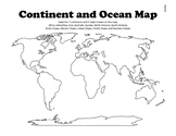 Continent and Ocean Map Worksheet Blank