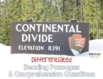 Preview of Continental Divide {Differentiated Close Reading Passages & Questions}