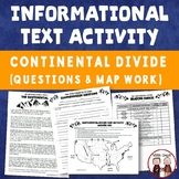 Continental Divide Informational Text Activity with Map an