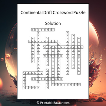 Continental Drift Crossword Puzzle Worksheet Activity by Crossword Corner