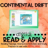 Continental Drift DIGITAL Read and Apply + Quiz
