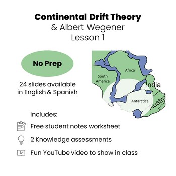 Preview of Continental Drift (Deriva Continental) PowerPoint (NO-PREP) in English & Spanish