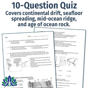 Continental Drift Seafloor Spreading Quiz Plate Tectonics Earth Science