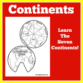 7 Seven Continents | Worksheet 1st 2nd 3rd 4th 5th Grade C